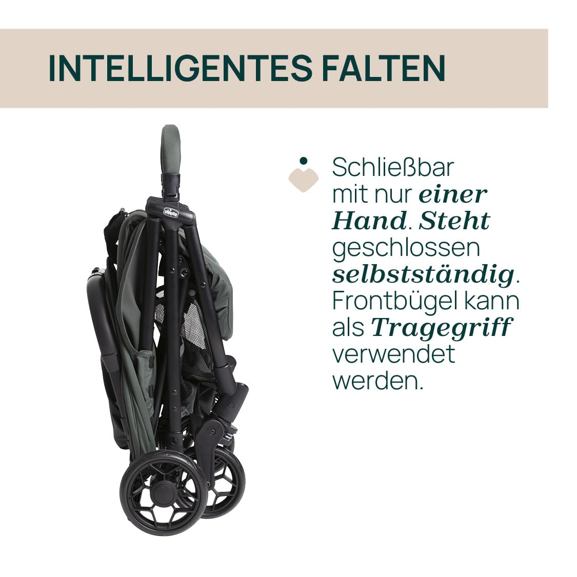 Chicco Urbino Kinderwagen Ab Geburt bis 4 Jahren 25 kg Zusammenklappbarer Buggy Grün