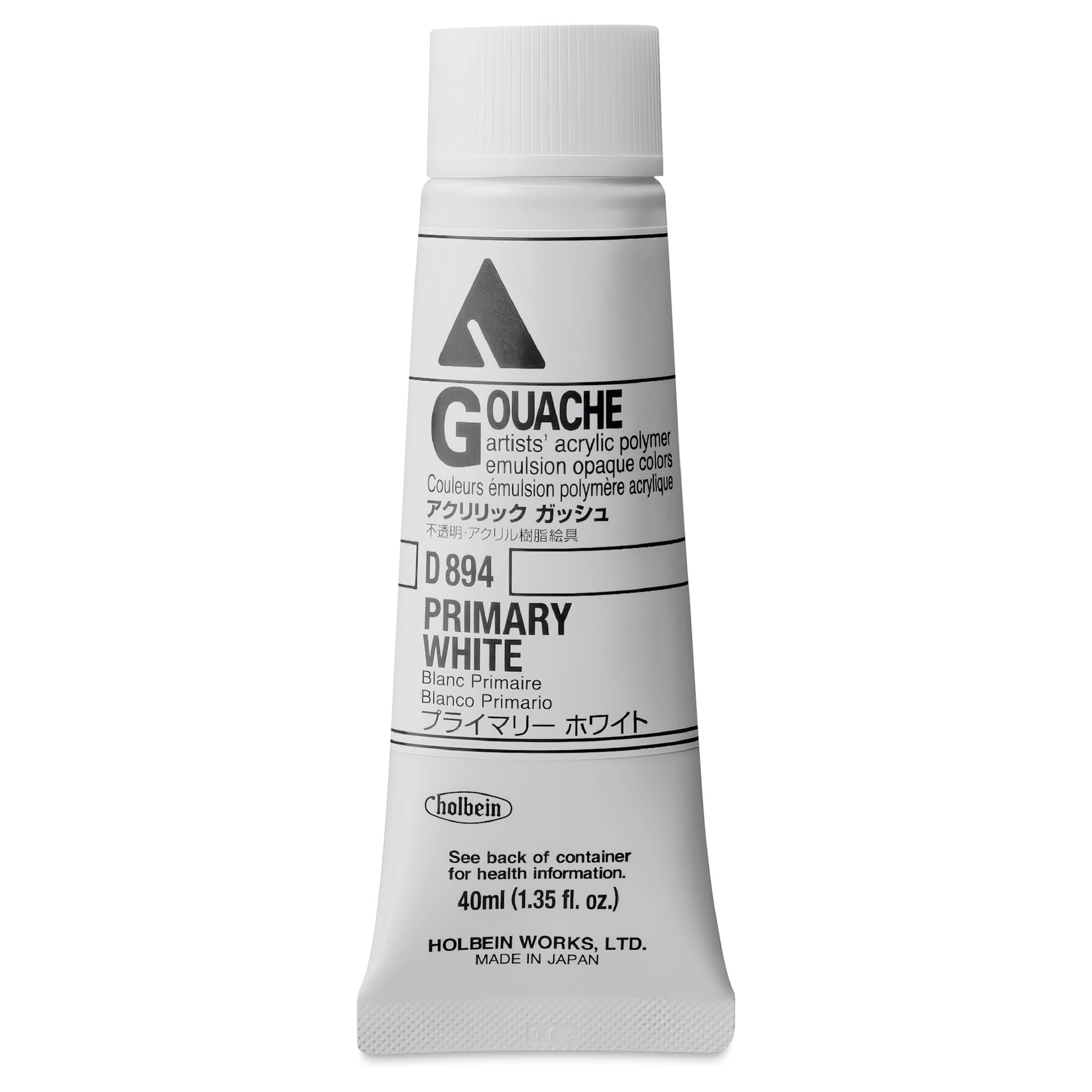 Gouache Acrylique Holbein Blanc Primaire 40ml tube peinture opaque beaux-arts