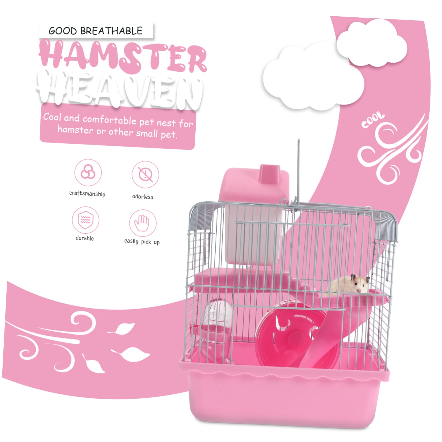 Toyvian Cage Double Couche pour Hamster Petit Nid de Jeu et Durable Maison Transportable pour Petits Animaux