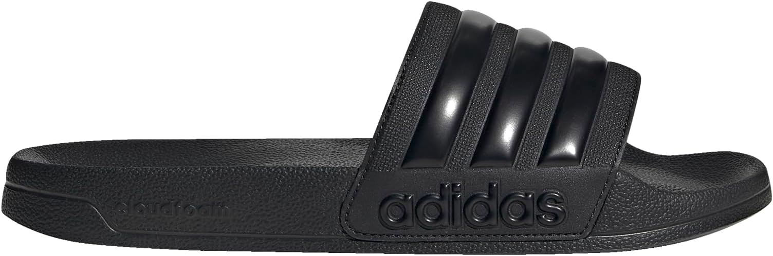 adidas Unisex Adilette Shower Slide Sandal, Core Black/Core Black/Core Black, 11 US Men