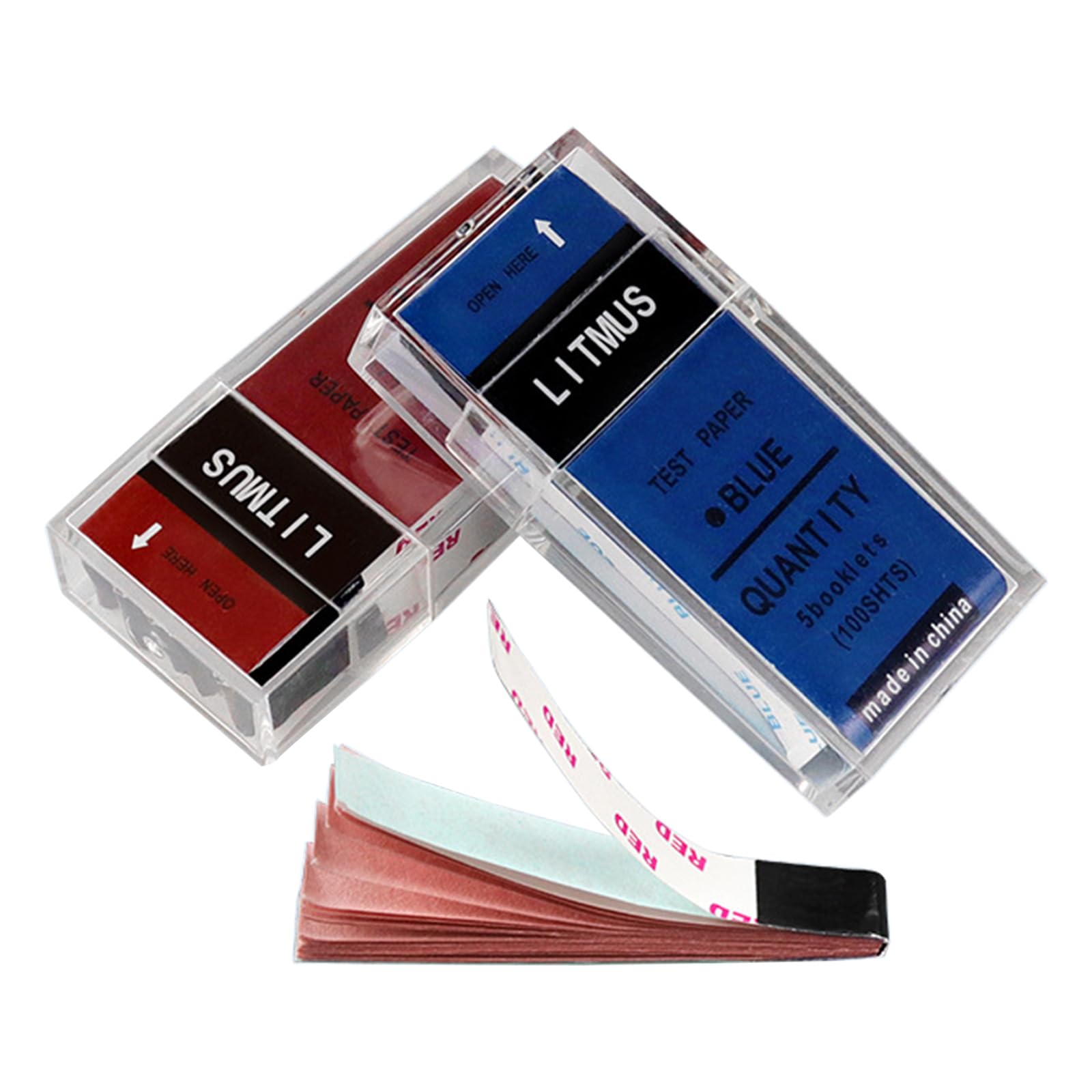 Set di strisce di carta tornasole a doppio colore, 200 pH, per una rapida misurazione di acidi e basi di liquidi e per test, strisce a base acida a doppio colore (rosso e blu)
