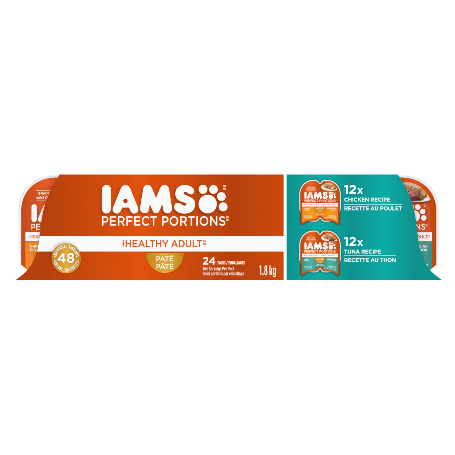 IAMS Perfect Portions Adult Wet Cat Food - Chicken and Tuna Paté Variety Pack, 75g (24 Pack) image 6