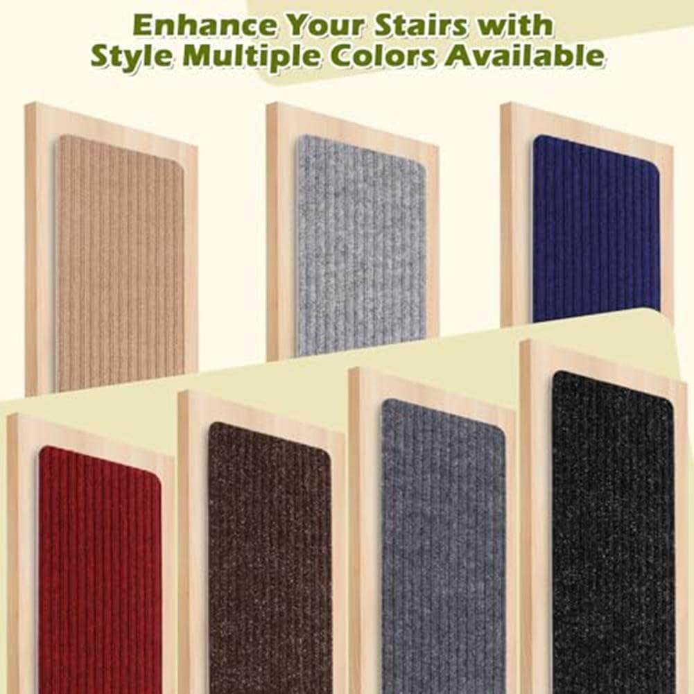 Lot de 16 tapis de sécurité antidérapants pour marches d'escalier Bleu