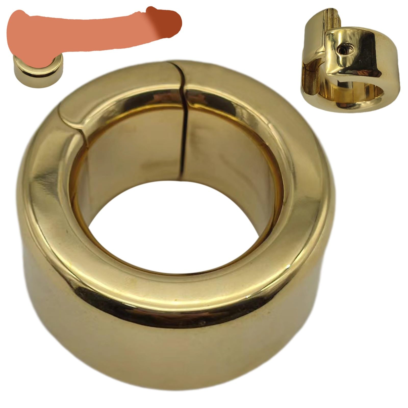 24 Größen Extra Dicker Hodenring Gold Runden Metall CBT Ballstretcher Hodengewicht Hodenstrecker SM Bondage Hodensack Stretcher Ejakulationsverzögerung Extrem Sex Toys for Männer