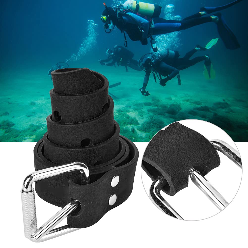 Yuezhongoo Diving Belt Rubber Lightweight Adjustable Snorkeling Equipment for Diving Camouflage Red, Black 1.5 Meters Dive Weight Waist Strap (Black)