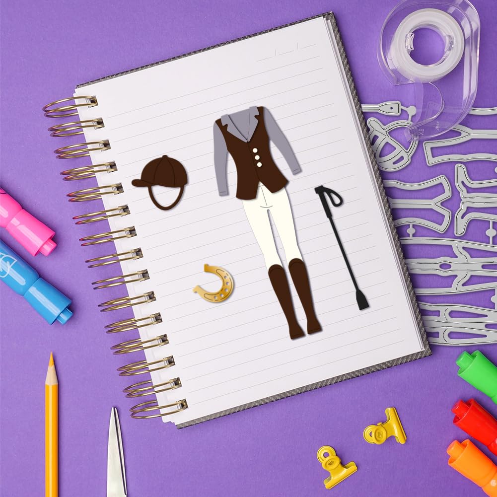 GLOBLELAND Horse Clothing Cutting Dies for DIY Scrapbooking Metal Horse Cut Dies Clothes Set Die Cuts for Card Making Embossing Photo Album Craft Decor - Image 4