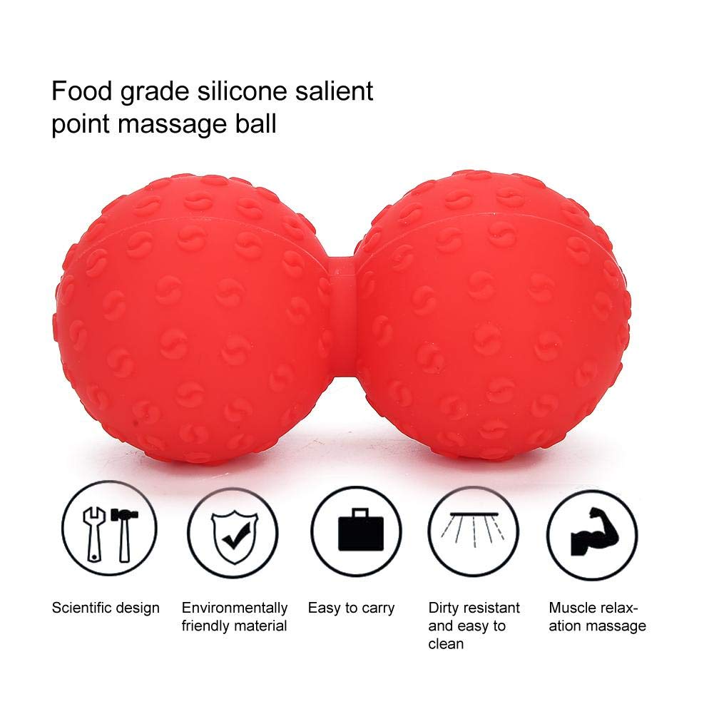 Palla Massaggio A Forma Di Arachidi – Doppia Palla Lacrosse In Silicone – Media Densità Per Muscoli, Collo, Schiena E Tessuti Profondi - 3