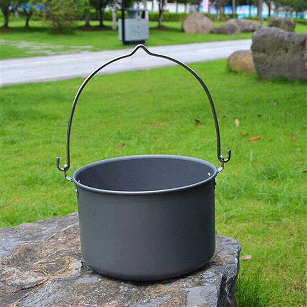 Carry Camping Hiking Outdoor naczynia kuchenne gotowanie piknik kemping garnek wiszący garnek czajnik do gotowania z pokrywką patelnia akcesoria kempingowe na kemping piesze wędrówki