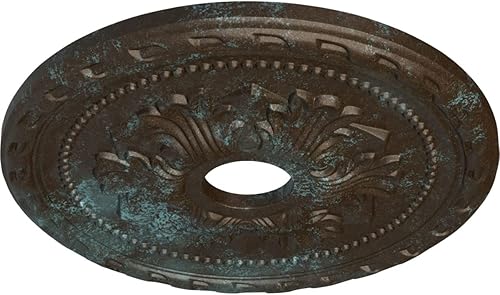 Miniatura 103 de Ekena Millwork CM20PM Medallón de techo Palmetto, 20 7/8 pulgadas de diámetro exterior x 3 5/8 pulgadas de diámetro interior x 1 5/8 pulgadas, Primed