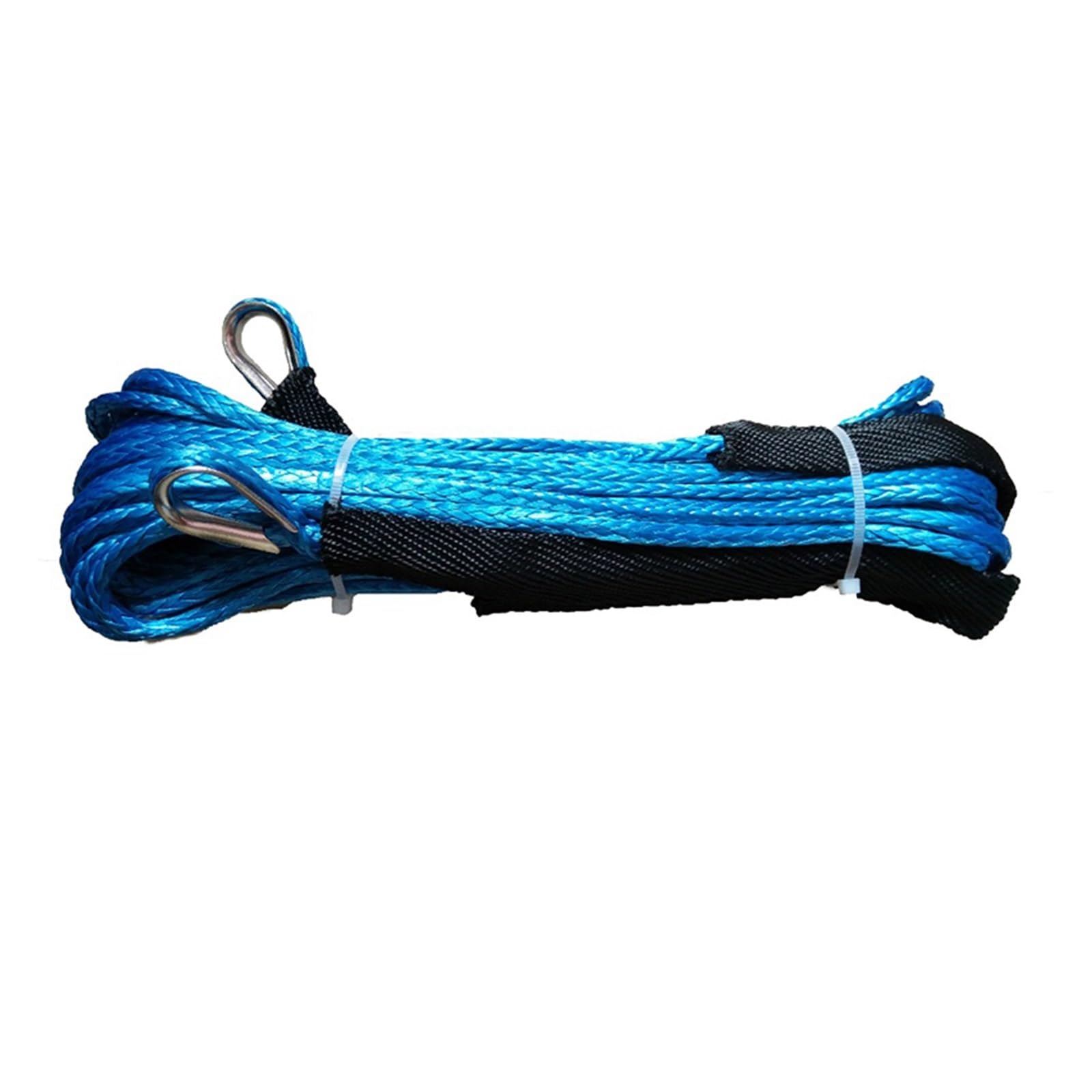 Mthckxjbsuz Blu Winch Rope, 6Mm X 30M Synthetic Winch Lines Cable Uhmwpe Plasma Rope With Thimble Both Ends(Blu)