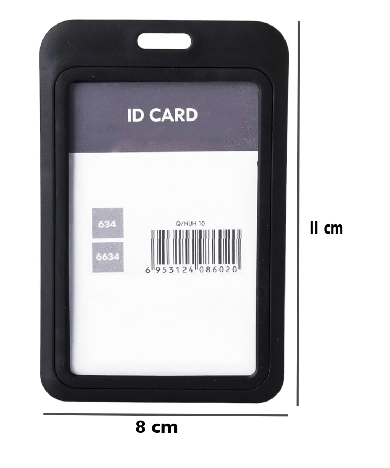 GLUN® 20 Stück Schwarz Kunststoff ID Card Holder Case Vertikal Doppelseitig Sichtbar Unisex ID Card Holder Case für Büro, Schule und Hochschulen