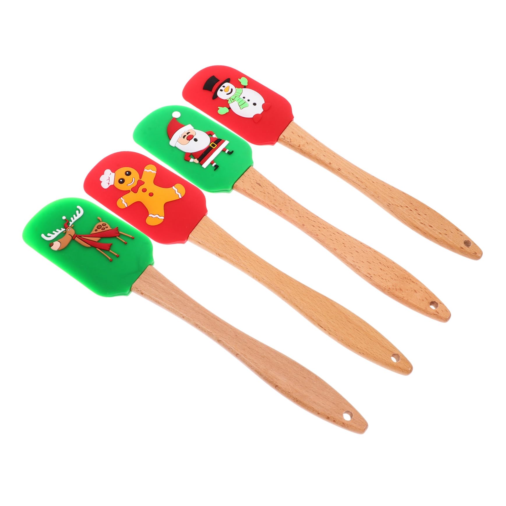 Amosfun 4pezzi Utensili per Dolci in Silicone Spatola per Burro e Raschietto Decorazioni Natalizie per Forno e Cucina