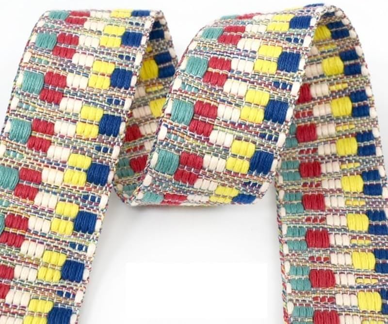 Nylon Webbing Belt，Heavy Cotton Webbing， 2/5Y 38/50mm Ethnic Jacquard Webbing Polyester Ribbon Tape Bags Strap Trims Clothes Belt Decoration Lace Band DIY Sewing Bias Webbing Strap