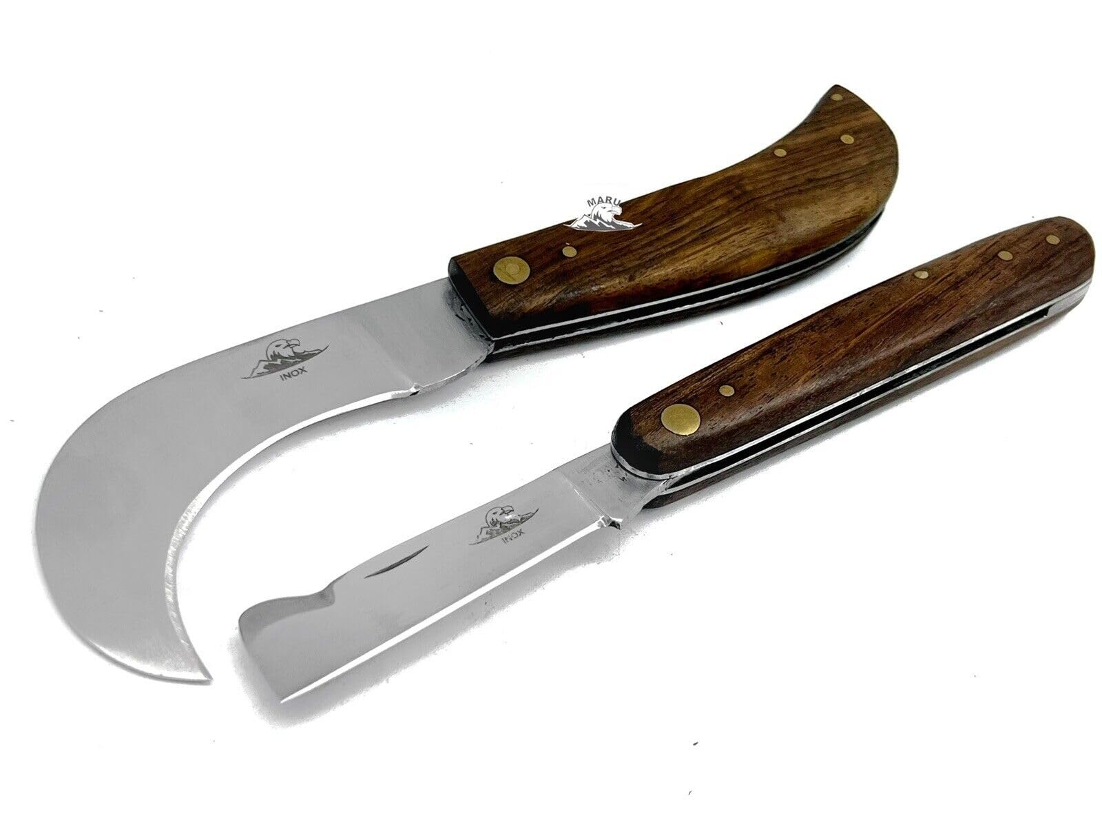Coltello Artigianale Roncola Mezzaluna Coltelli per innesti Manico in Legno Pieghevole Coltello Da Tasca Coltello Innesto Roncola