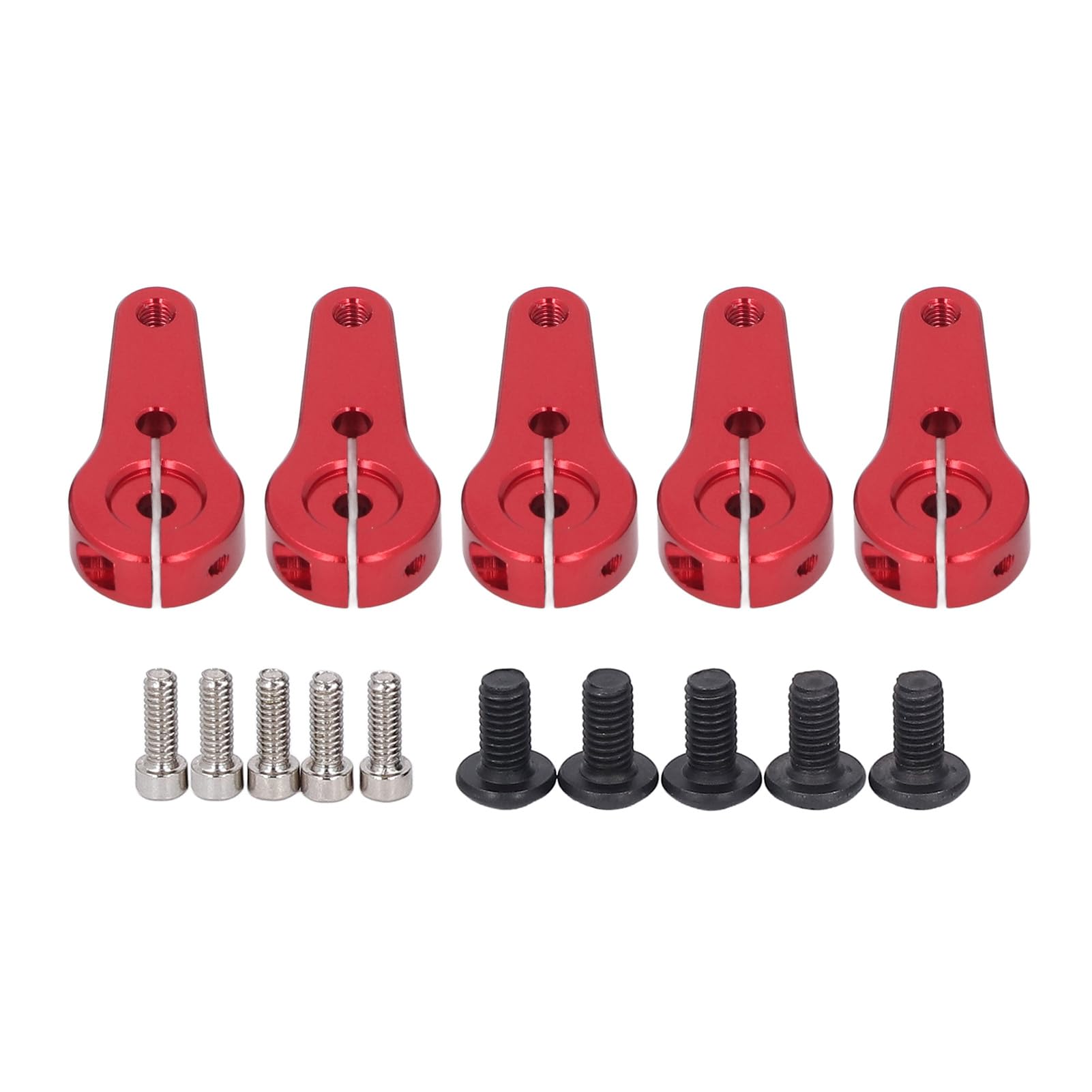 5 Pcs 25T M3 Aluminum Alloy RC Servo Horns Arms 31mm Metal Steering Arms for RC Car Compatible with Redcat Axial Scx10 D90 Hpi Bold Red Design
