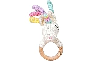 Personalized Unicorn Baby Rattle with Name