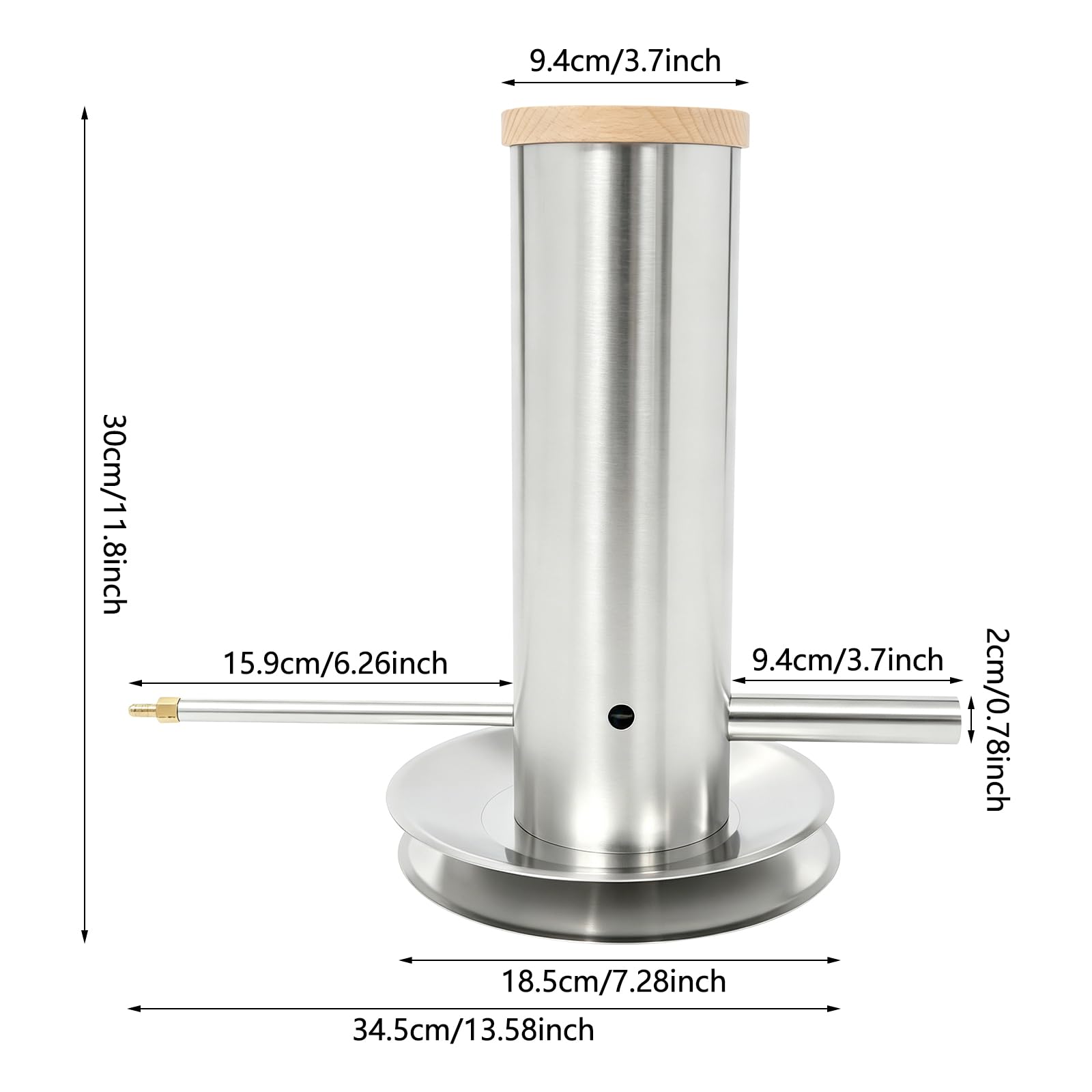 Generatore di fumo freddo elettrico con coperchio e pompa ad aria, generatore di fumo | Generatore di fumo freddo in acciaio inox, portatile, per alimenti, 34,5 x 30 cm (L x A)