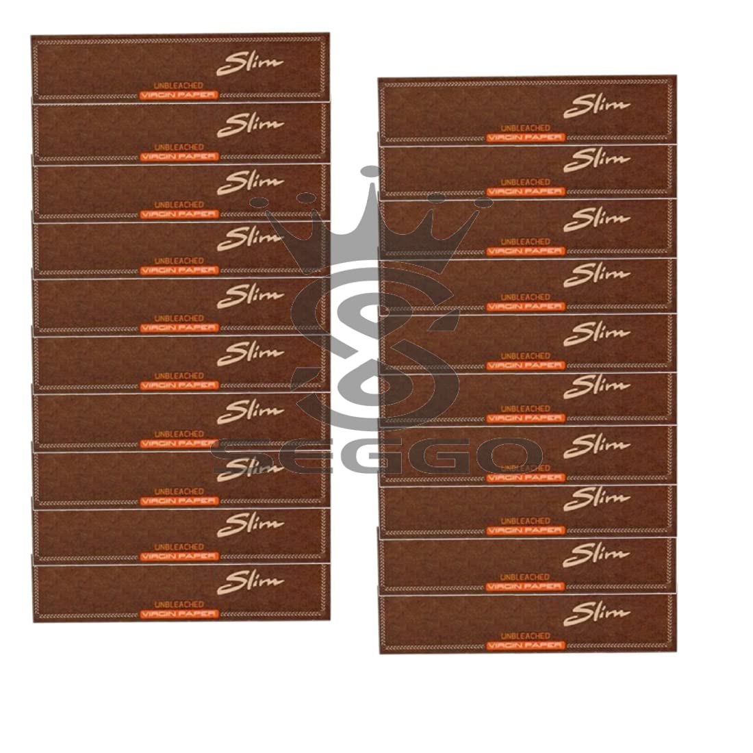 SEGGO Brown Unbleached Rolling Paper Slim Premium (Pack of 20)