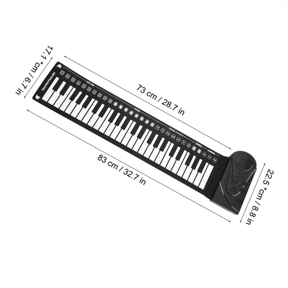 Rolling Piano, Portable Electronic Keyboard, 49 Keys Ideal for