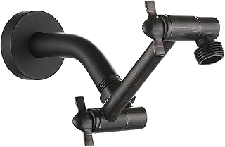 Shower Arm Extension, Solid Brass Shower Extender with Lock Joints, Lower or Raise Rain or Handheld Shower Head to Your Height & Angle (5 Inch, Oil Rubbed Bronze)