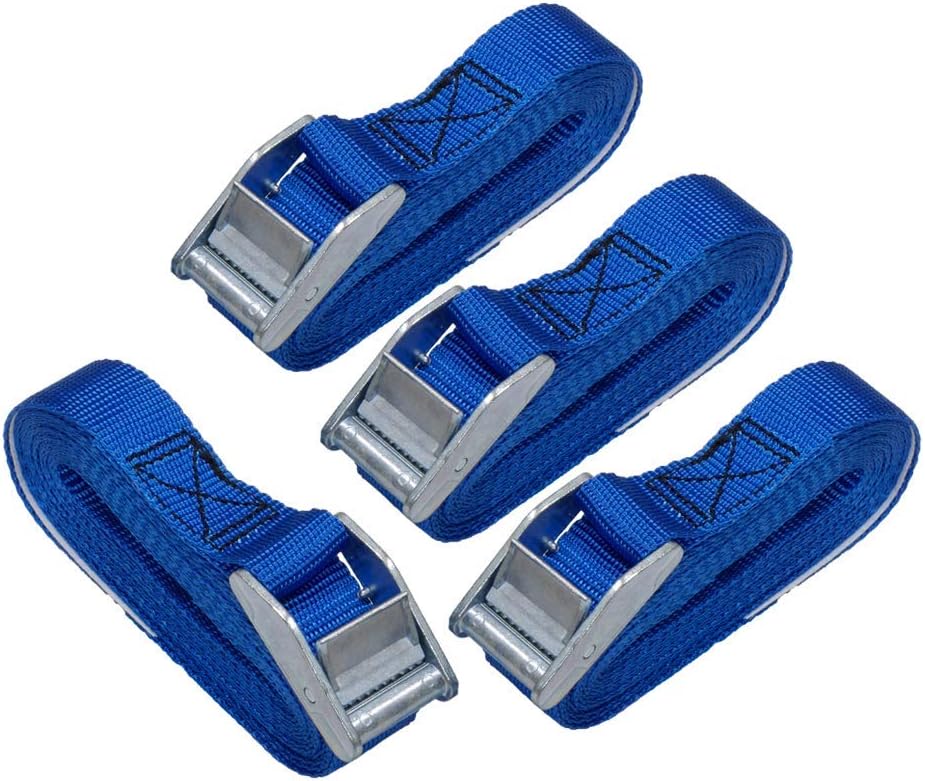Amazon Basics 12-Feet Long Lashing Strap, Blue, 4-Pack