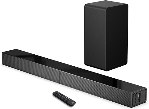 LARKSOUND 31 Inch Soundbar with Subwoofer, Surround Sound System for TV | 160W, detachable surround system with wired subwoofer, 3 EQ modes, Bluetooth 5.3, HDMI ARC, Optical, AUX & USB
