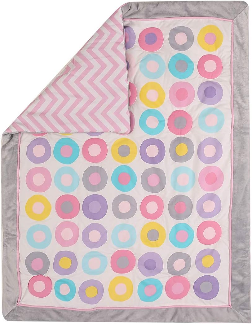 Pink Bubble Nursery Crib Bedding Set for Girls