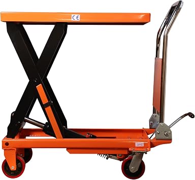 Tory Carrier Lift Table Cart 660 LBS Capacity 35.4" Lifting Height, Foldable Hydraulic Scissor Cart, Manual Platform Carts, 4 Wheels and Foot Pump, Elevating Hydraulic Cart for Transportation
