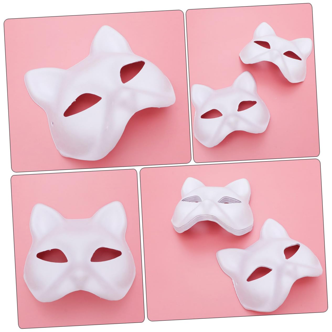 12 Piezas Máscaras de Papel Pulpa para Pintar Mano Máscaras DIY para Disfraz Halloween Accesorios para Fiestas Carnaval y Cosplay de Animales