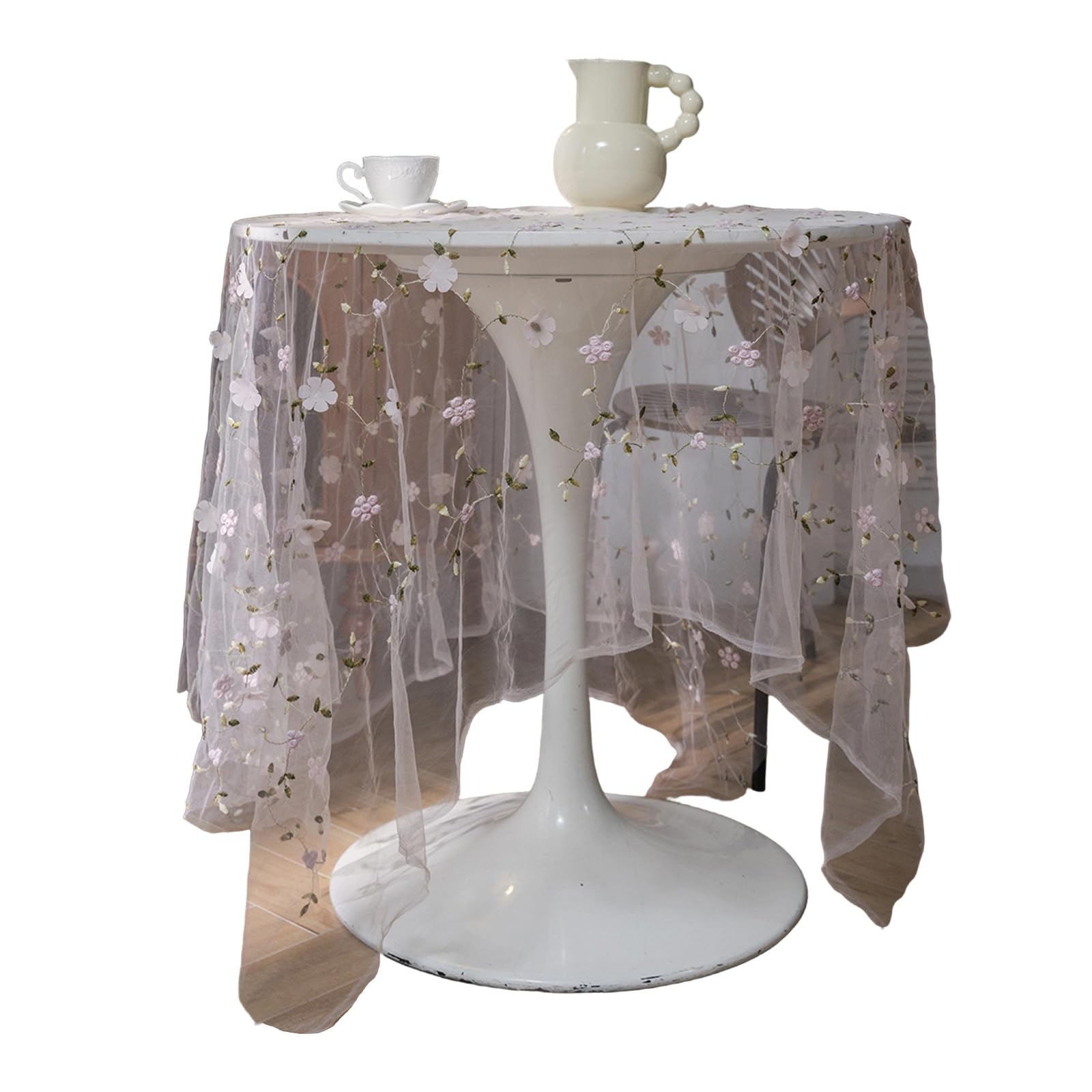 Tsophreniq Embroidery Tablecloth Polyester Materials for Enhancing Home Decoration Sturdy and Practical Lace Tablecloth