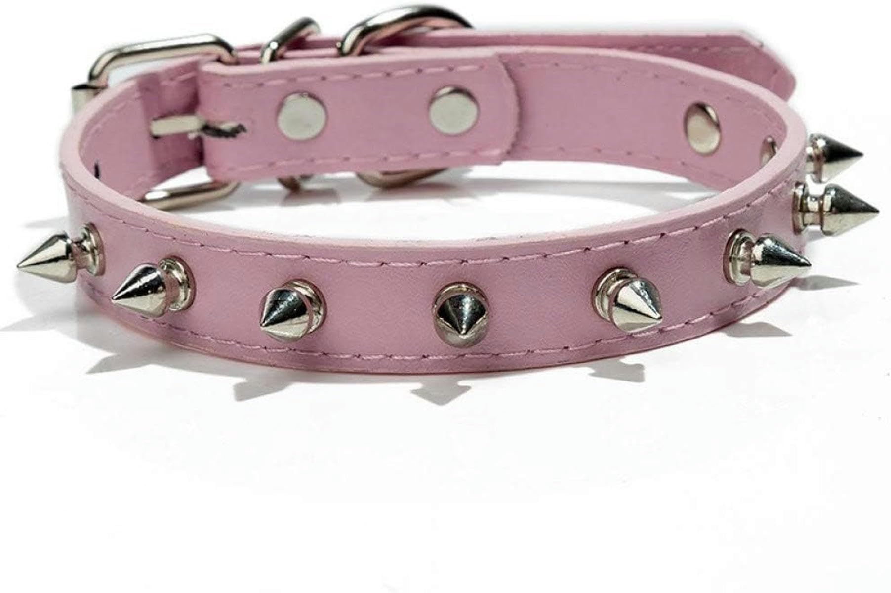 Collier pour chien en cuir à clous idéal pour balades urbaines Bleu S