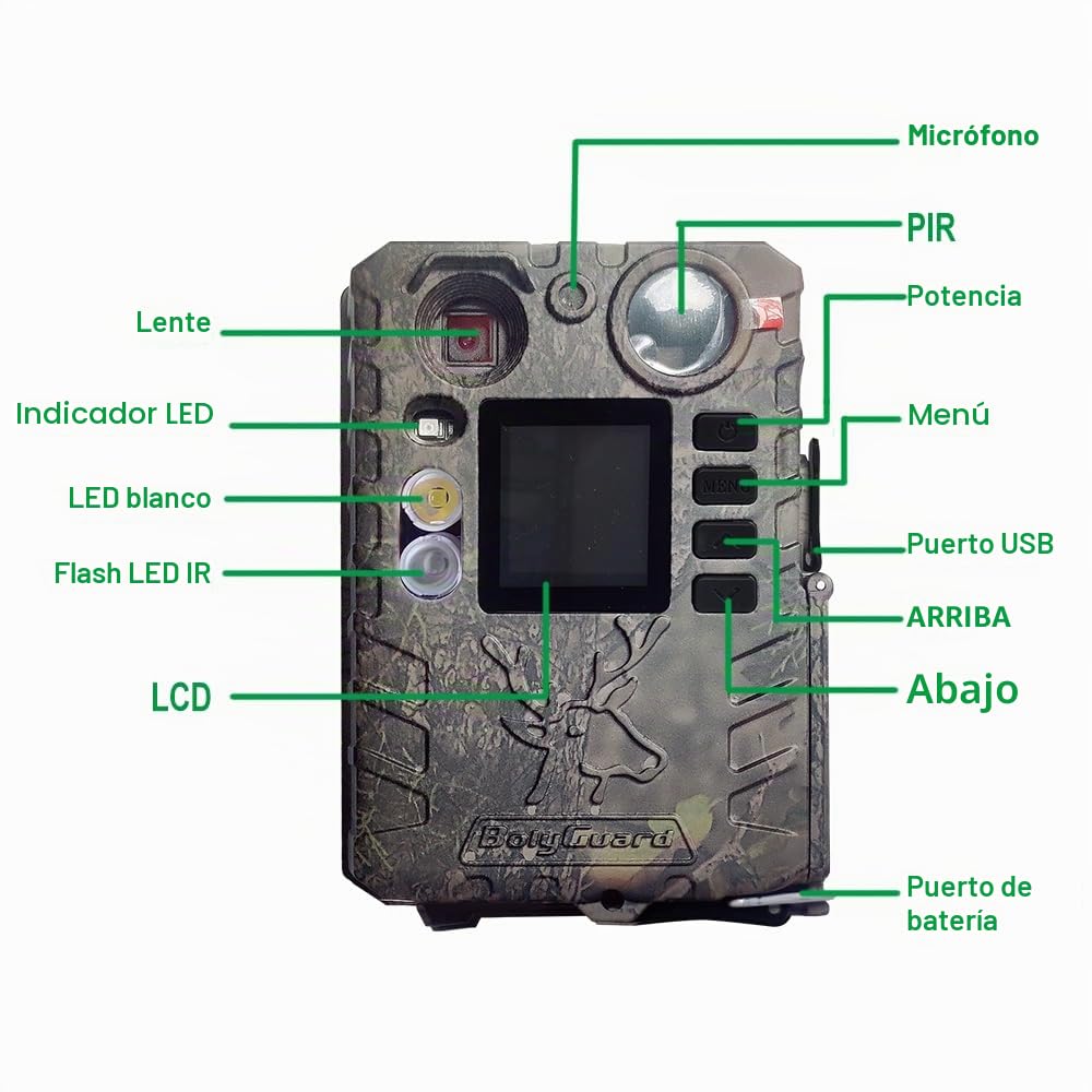 BolyGuard Trail Cam - Cámara de caza (33 MP, 2,7 K, visión nocturna, activada por movimiento, resistente al agua)