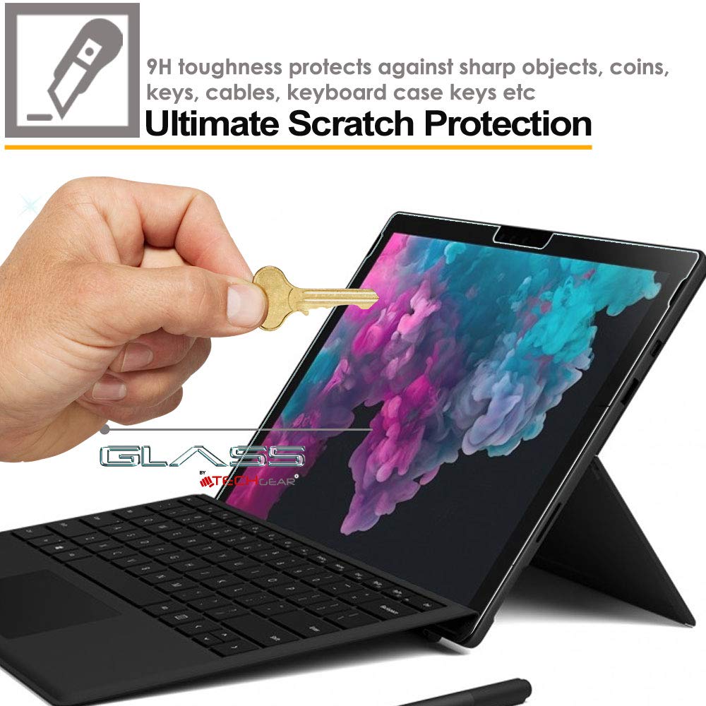 TECHGEAR Vetro Temperato Compatibile con Microsoft Surface PRO 8 - Autentica Pellicola Protecttiva Vetro Temperato [Durezza 9H] [Resistente ai Graffi] [Ultra Chiaro