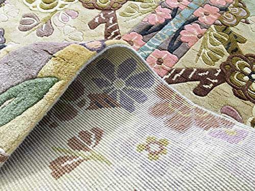 Amazon｜中国 手織り緞通(段通) 玄関マット「清かsayaka」絨毯