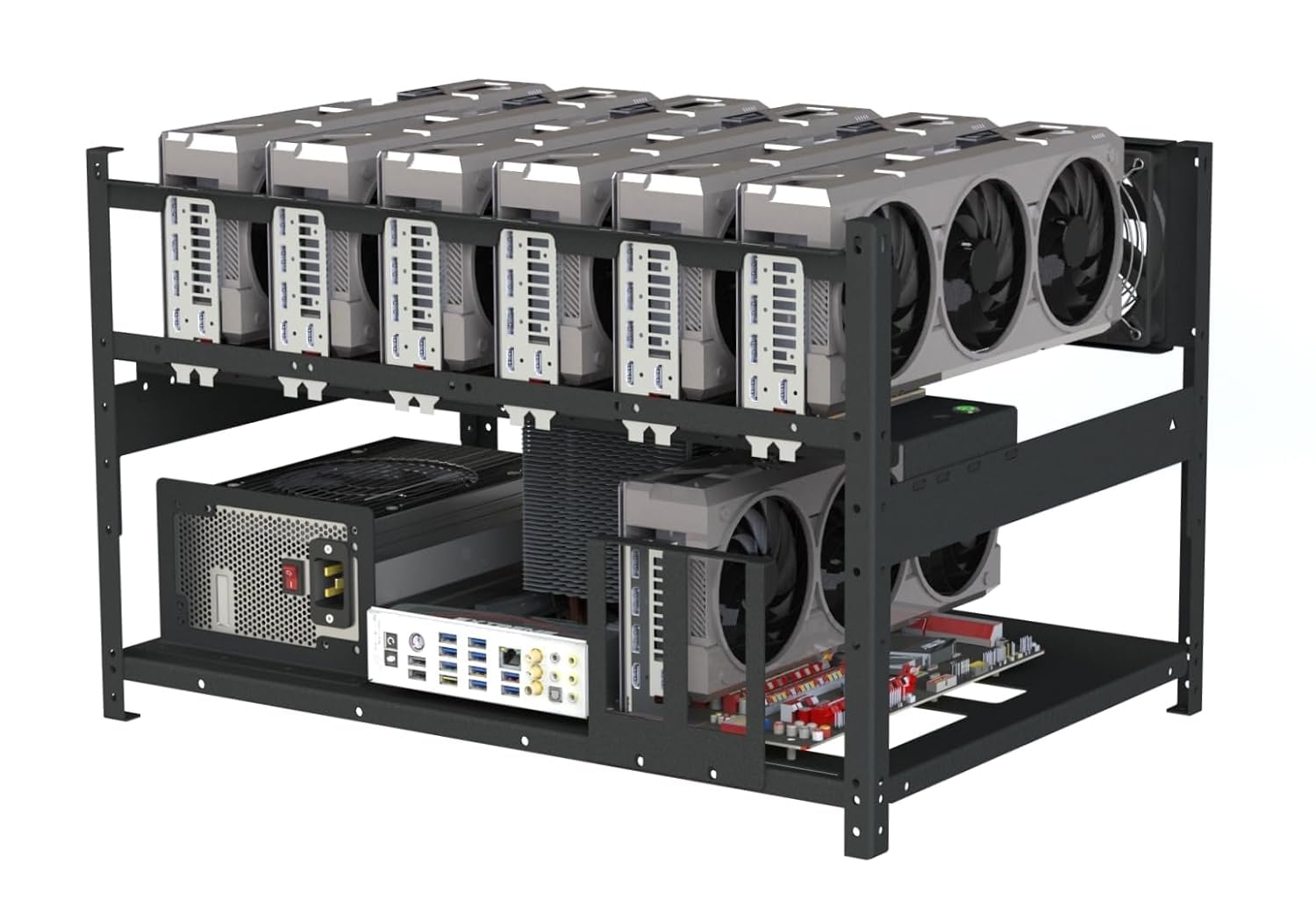 Mining Rig Frame for 6 GPU with Cooling by Xtrememiner Model Mini-image-8