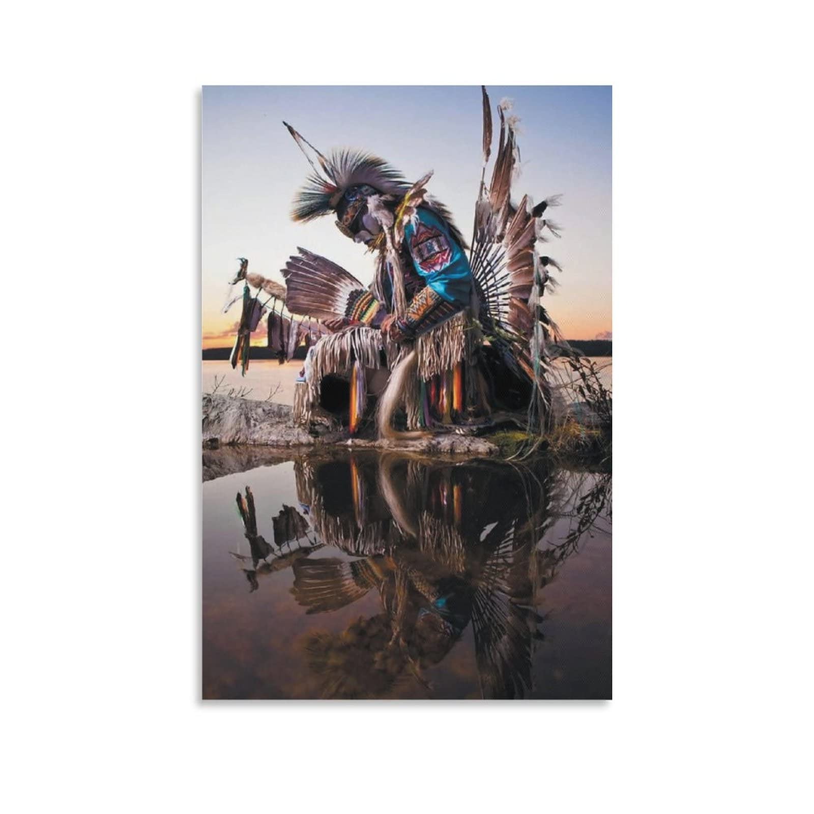 BORI Native American Tribe Canvas Wall Art Poster Prints Artwork 16x24inch(40x60cm)