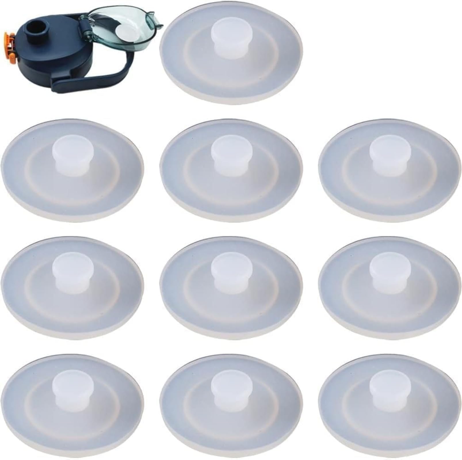 Ssmmam Clear 5Pcs Silicone Water Bottle Lid Plugs: Non-Spill, Dust-Proof, Replacement Straw Hole Grommets
