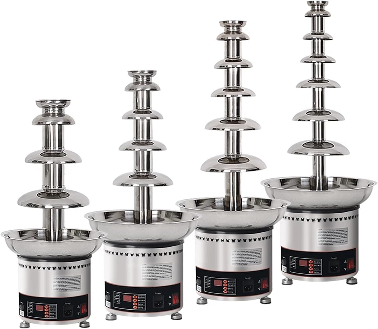 Chocolate Fountain, Chocolate Fondue Fountain for Party, Melting Chocolate Waterfall Machine with Warming Function Works 12Hours Continuously 4/5/6/7 Tiers Commercial Use(5 Tier)