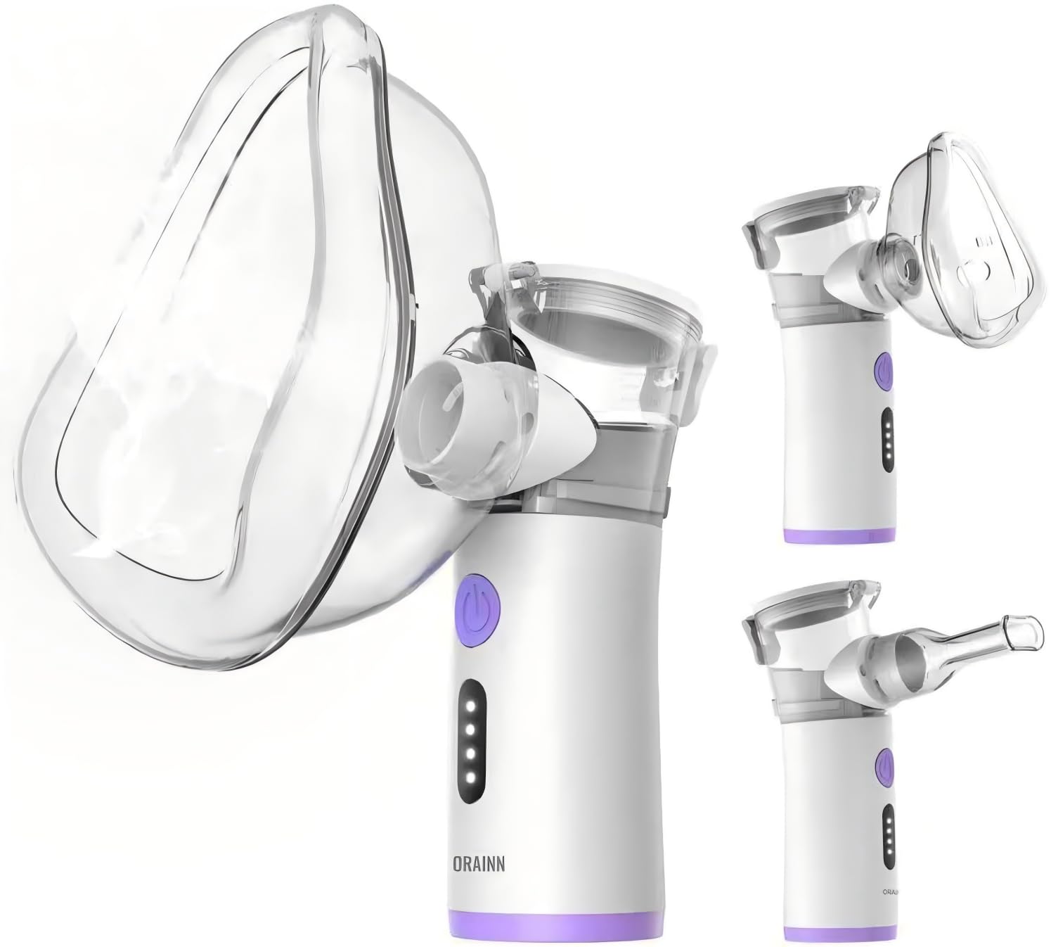 Inhalationsgerät für Erwachsene und Kinder,3 Nebelstufen, Selbstreinigung, Ergonomisches Design, Tragbare Elektrische inhaliergeräte für alle Altersgruppen (Purple)