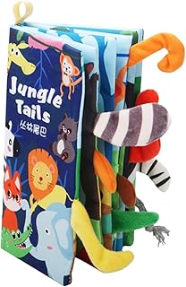 SHOWERORO Livro De Pano Brinquedos Para Bebês De 6 A 12 Meses Livro De Atividades Para Bebês Livros De Toque E Sensação Livro De Cauda Enrugada Pano Tecido Enrugado Brinquedos