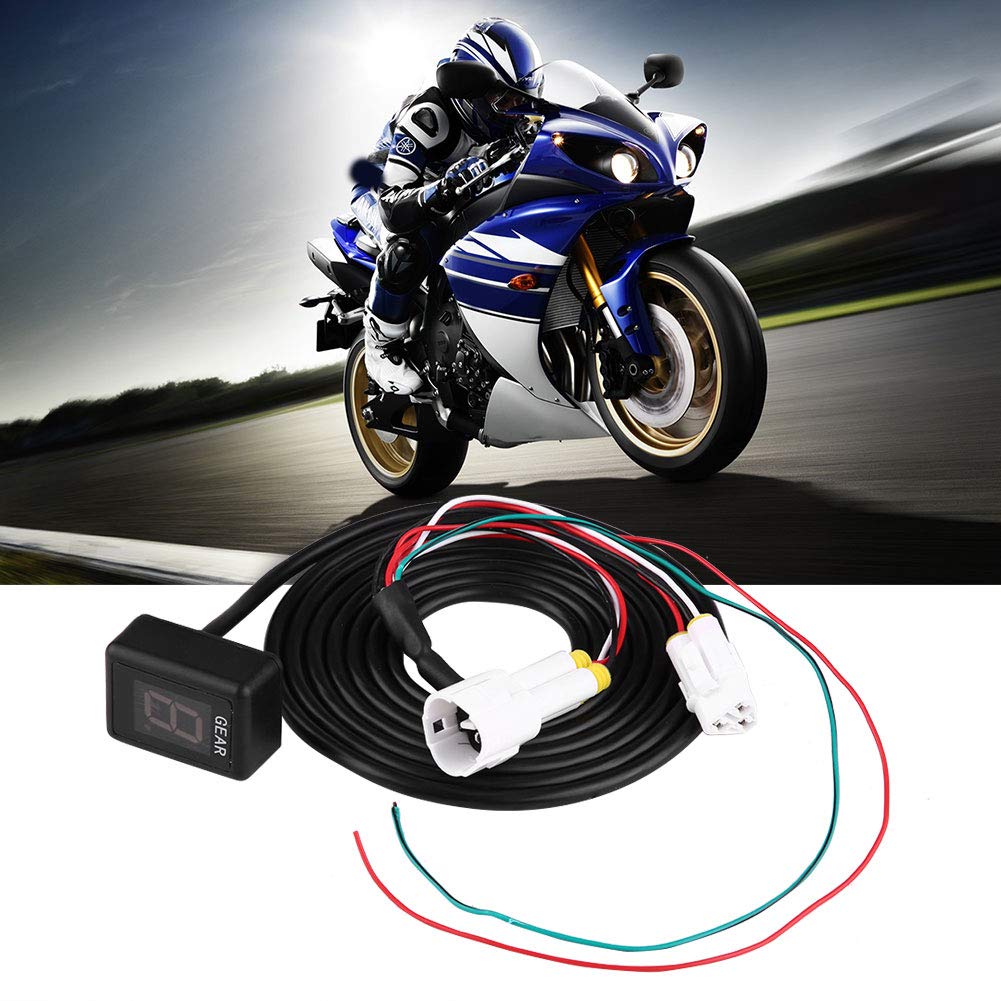 Indicador del engranaje de la motocicleta, Montaje de enchufe de ECU impermeable para motocicleta Indicador LED de 6 Engranajes Pantalla LED