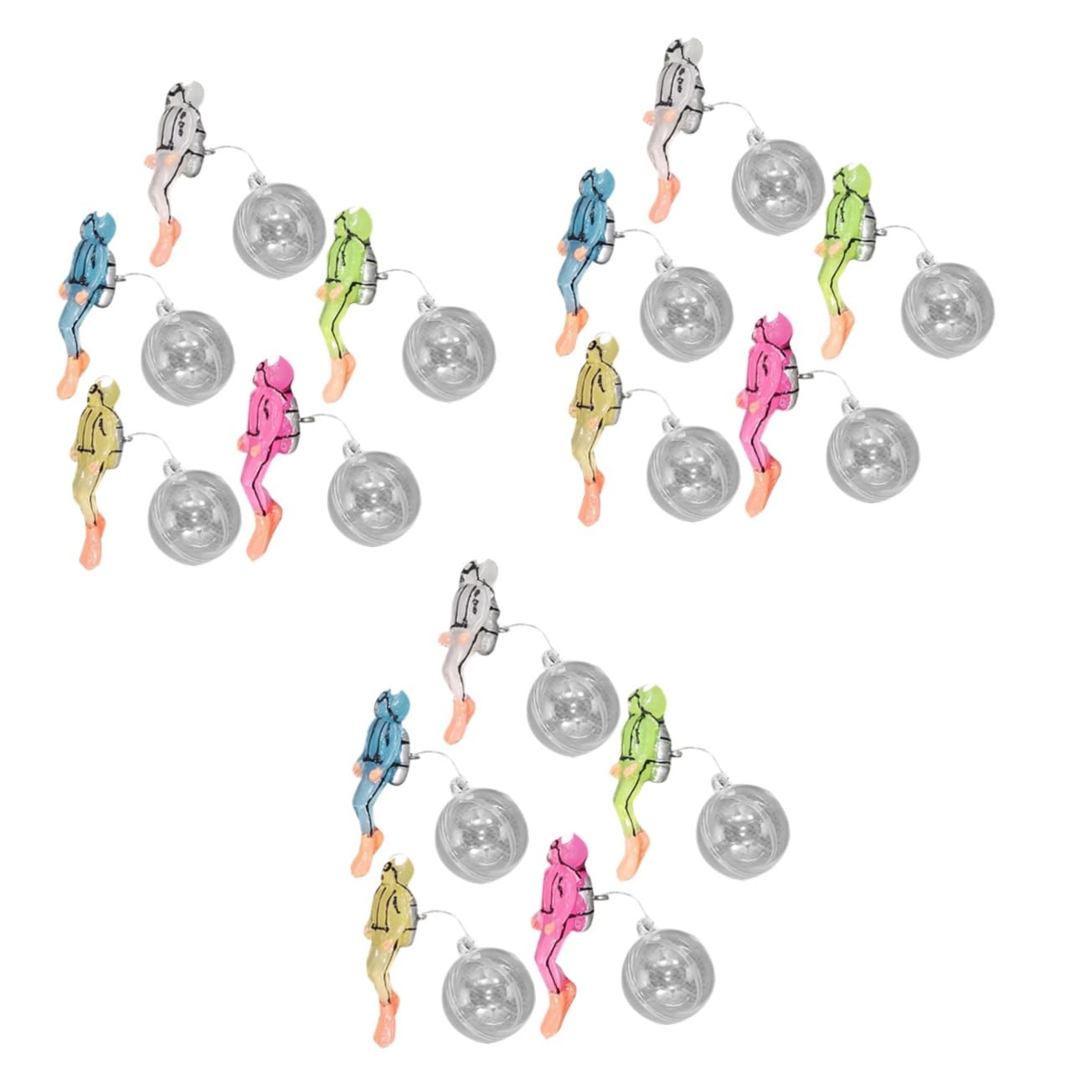 FRCOLOR 15ensembles Décorations De Réservoir avec Plongeur Flottant De Figurines Colorées pour Aquarium Ornements Attrayants Et Naturels pour Poissons
