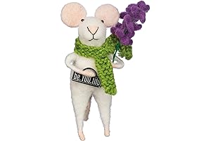 Primitives by Kathy Cinnamon Felt Mouse with Tiny Box Sign, be.You.Tiful