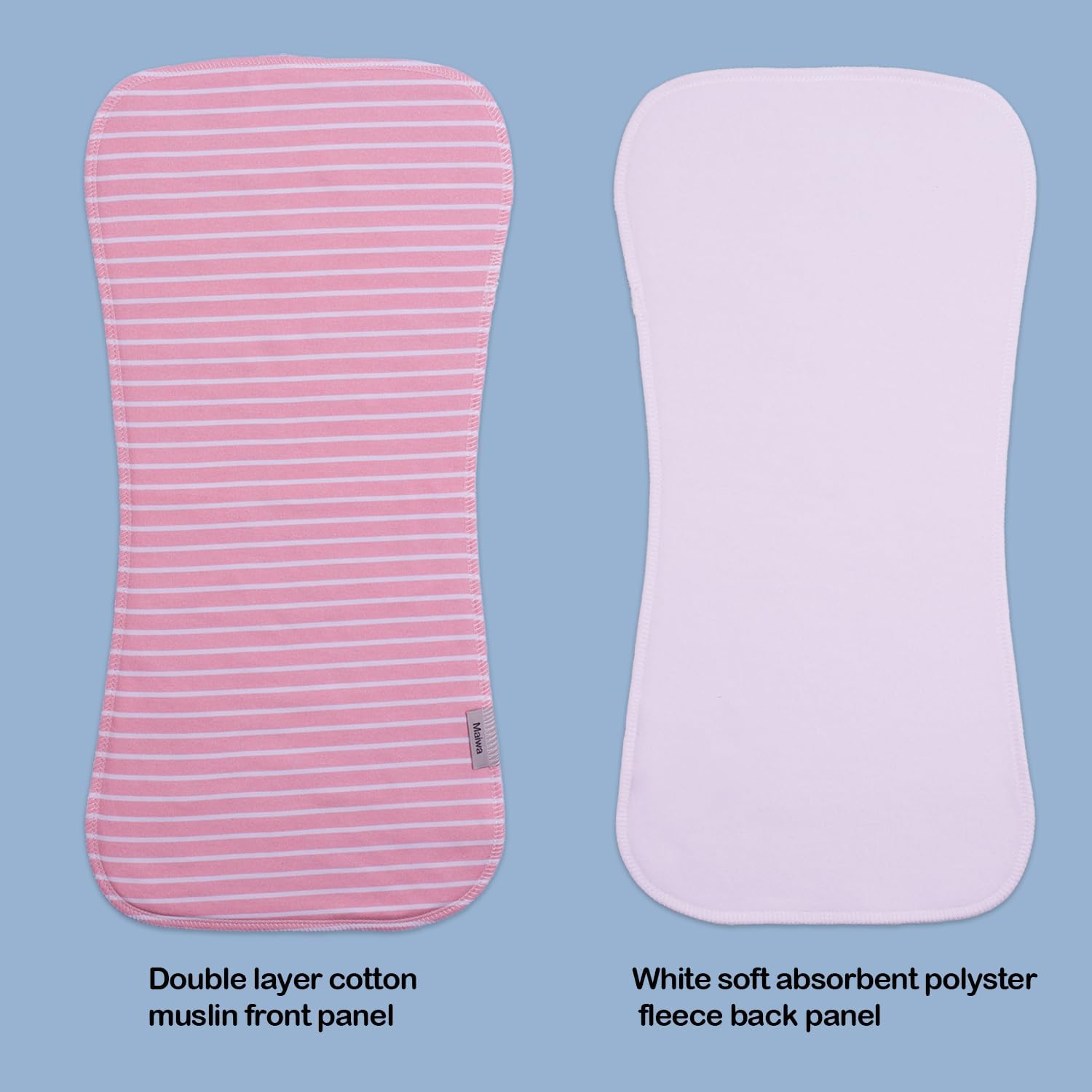 Panni in cotone per ruttino 47x22 cm extra morbidi assorbenti confezione da 5