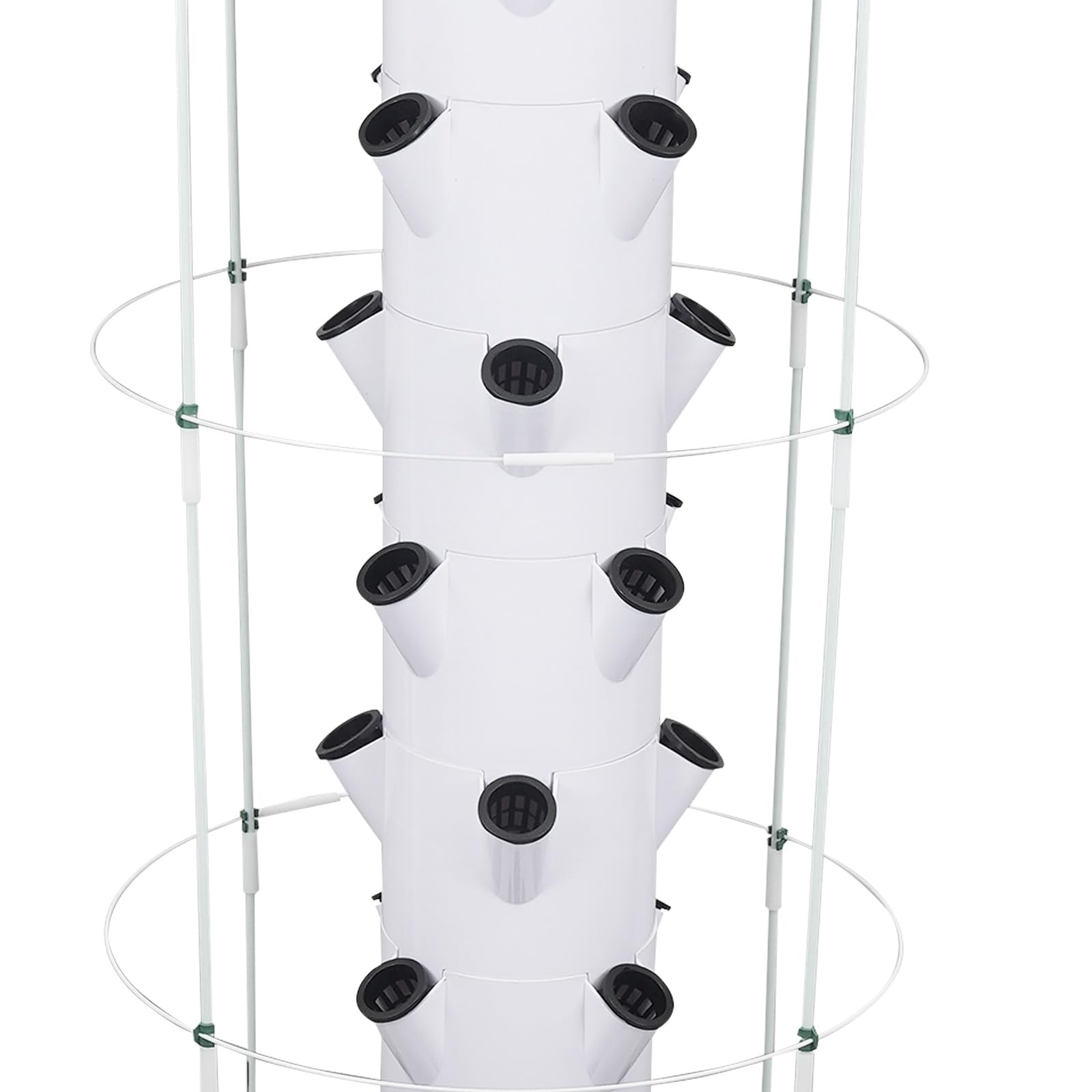 Hydroponic Tower Garden Kit de culture de jardin 36 trous avec cadre de support d'escalade, pompe submersible et minuterie pour fleurs, légumes, légumes à feuilles, herbes (réservoir d'eau