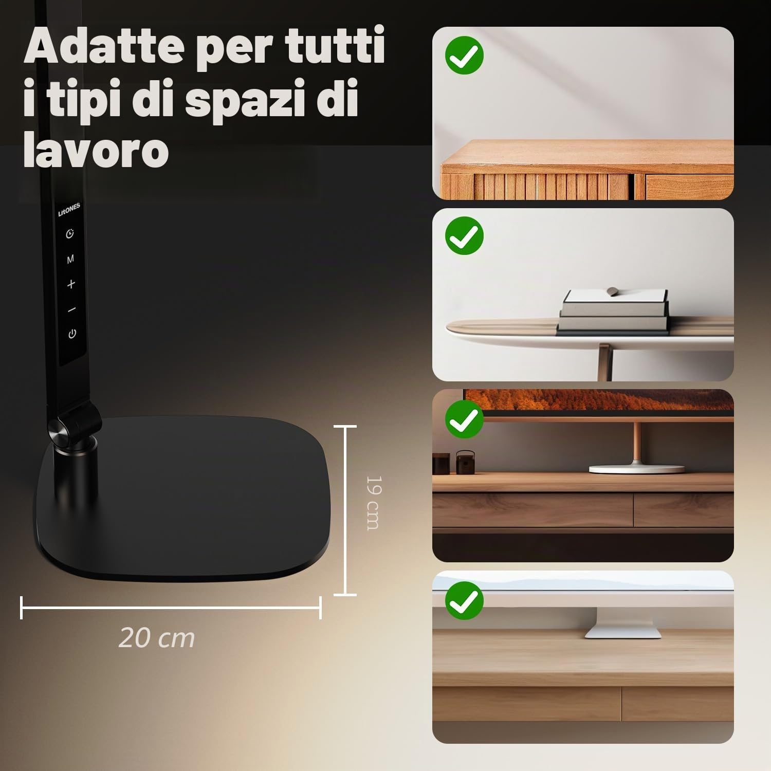 Lampada da scrivania a LED per ufficio domestico, luce da scrivania per videochiamata, 3 temperatura di colore 10 luminosità luce per computer, luci da scrivania a LED dimmerabili con funzione memoria