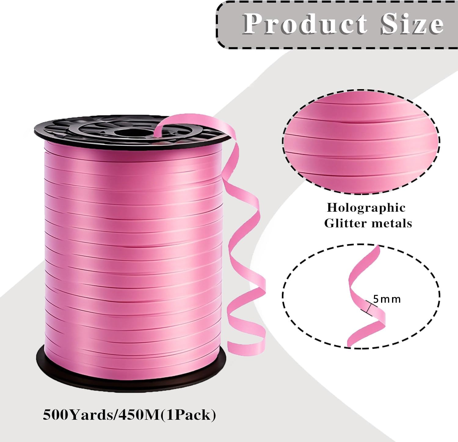 500 Yard Premium Pink Curling Ribbon,Curling Ribbon for Gift Wrapping, Balloon String,for Gift Wrapping,Party Decoration Crafting,for Florist Flower - Image 2