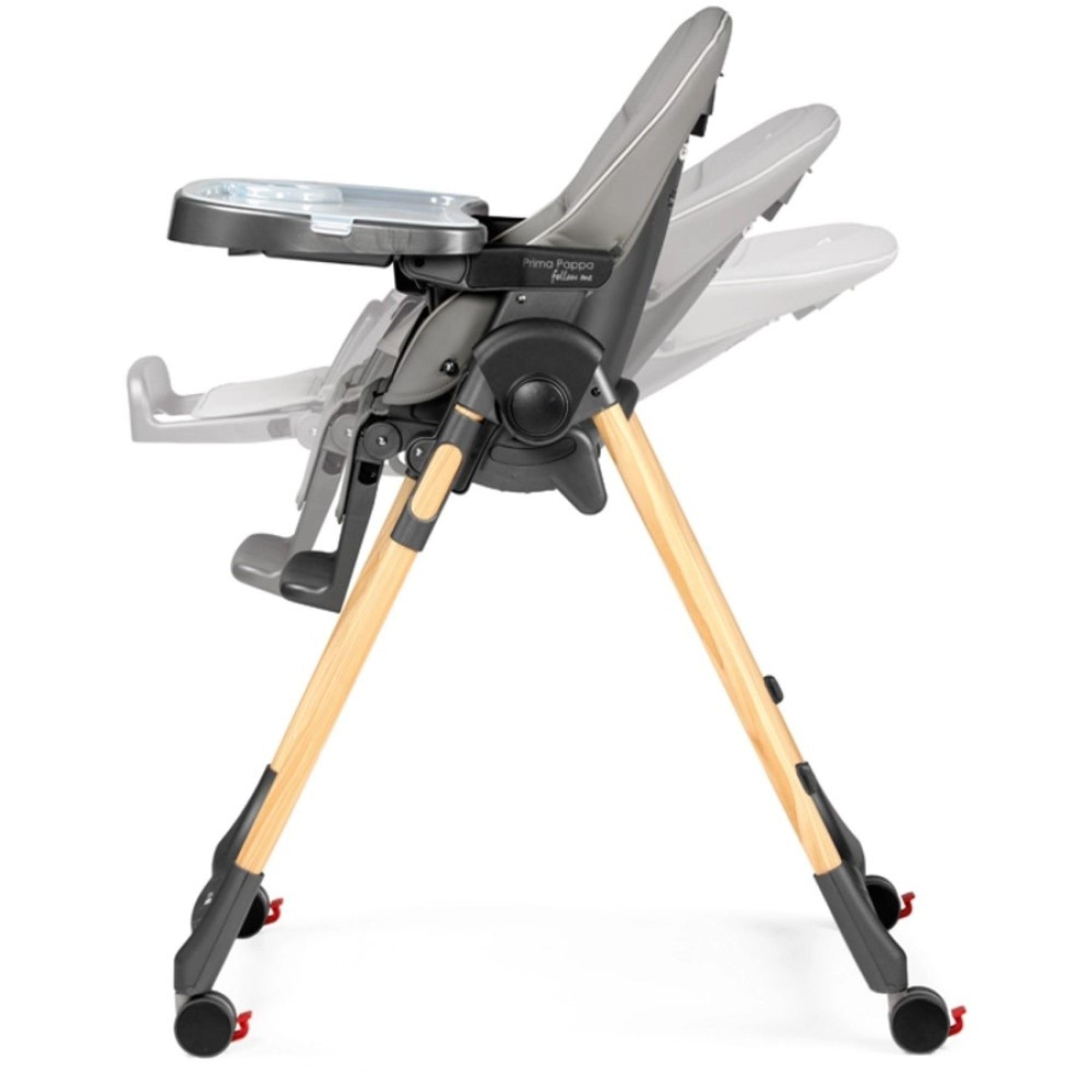 Peg Perego Prima Pappa Follow Me Ambiance Ice: Seggiolone Multifunzione, Lettino, Portatile, Grigio