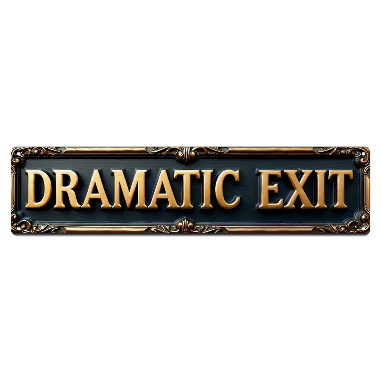 Dramatic Exit Sign Pattern Metal Tin Sign Plaque