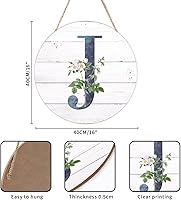 Vista 102 de Welcome Sign for Wall Initial Letter C Blue Round Wood Signs Monogram White Floral Wood Plaque Fresh Flowers 12in Mid Century Home Wall Decor for